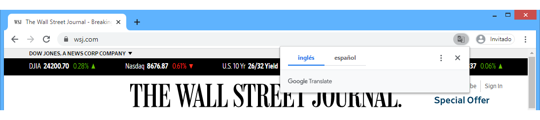 Google Chrome Traducción Automática